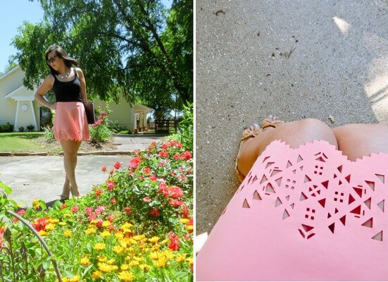 Christina's Summer Style: Lasercut High-waisted Skirt | tide & bloom